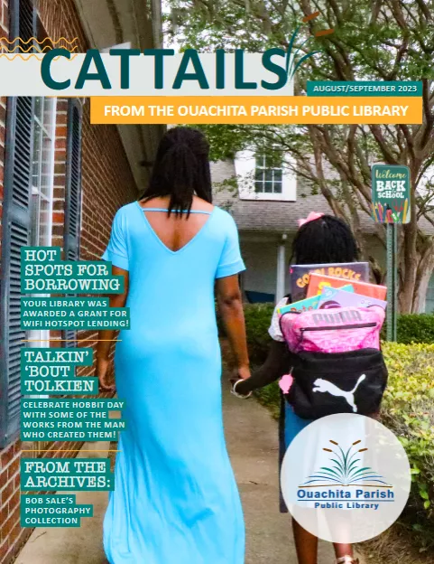 mother and child walk into the library to prepare for the new school year